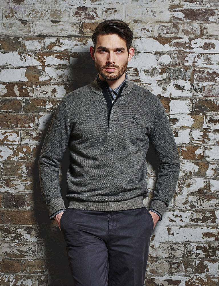 Jeff Banks Jeff Banks Half Zip Micro Knit- currently unavailable | Jeff ...