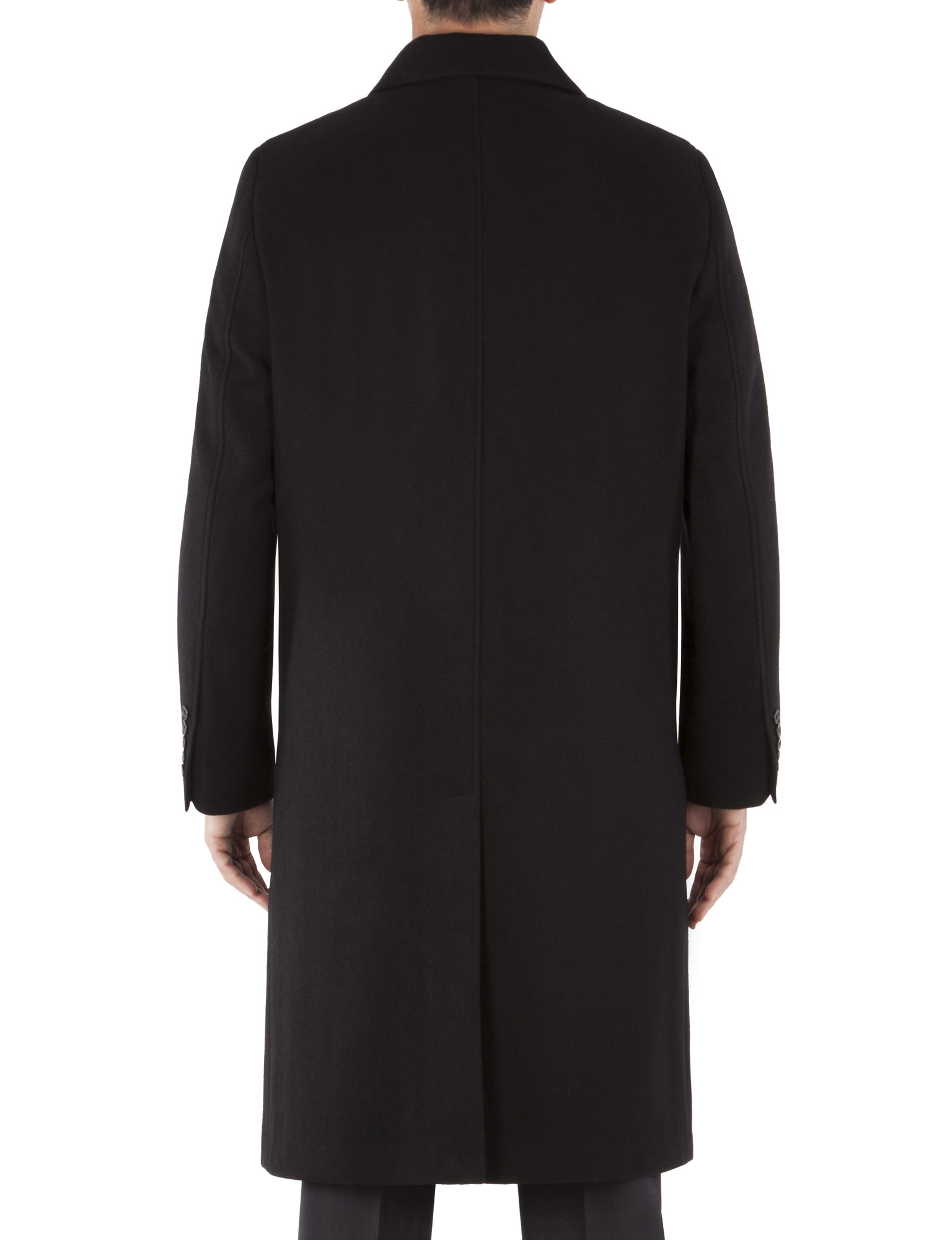 Jeff Banks JEFF BANKS BLACK WOOL BLEND WITH CASHMERE OVERCOAT ...