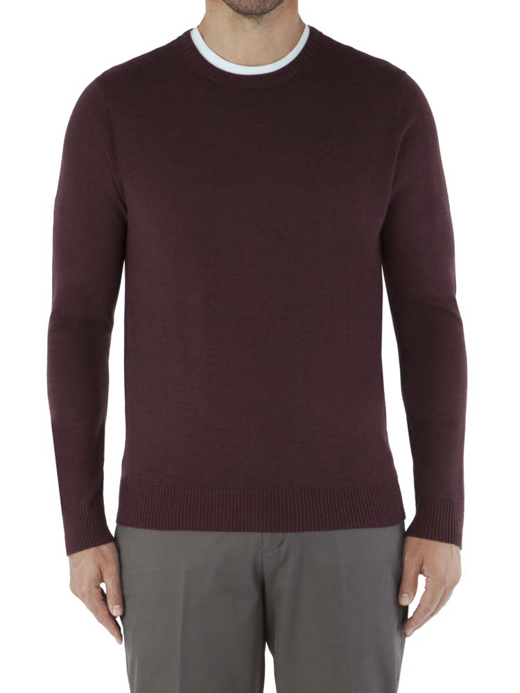 burgundy crew neck jumper