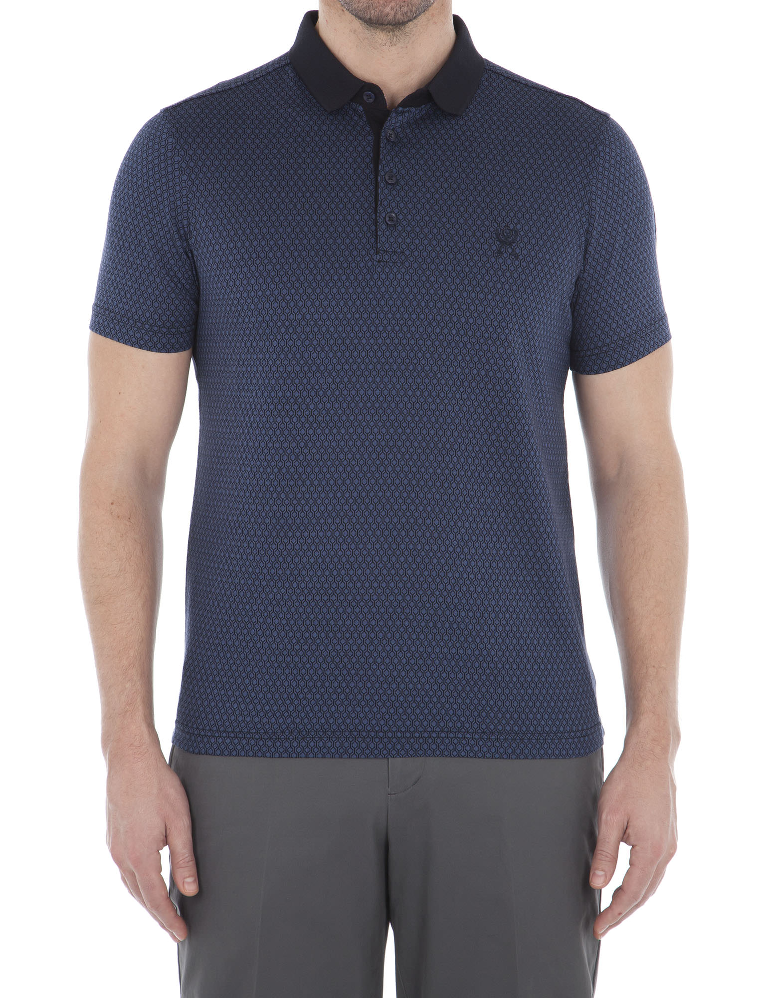 Jeff Banks JEFF BANKS BLUE GEO JACQUARD POLO- currently unavailable ...