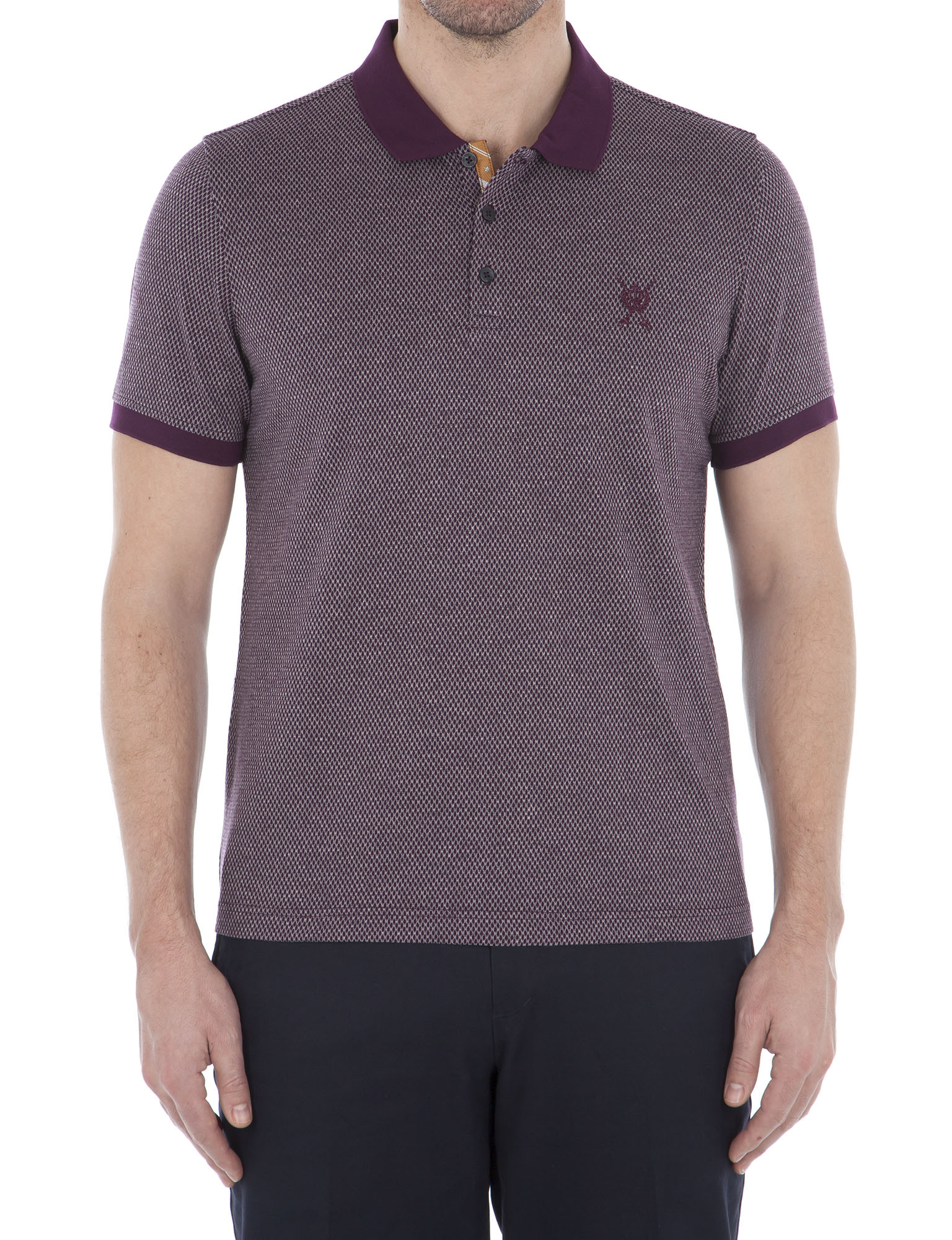 Jeff Banks JEFF BANKS PLUM DIAMOND WEAVE POLO- currently unavailable | Jeff Banks