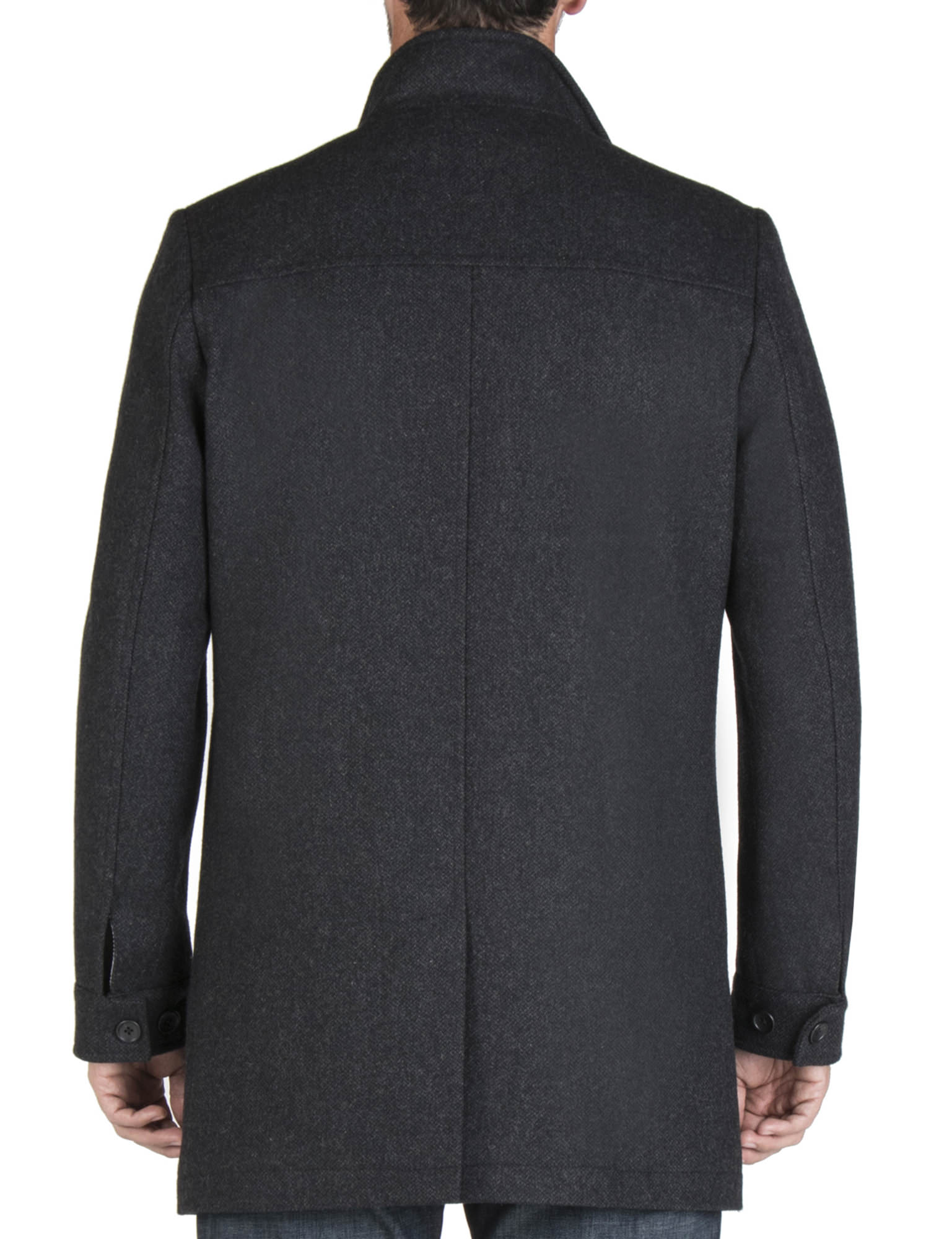 Jeff Banks JEFF BANKS CHARCOAL WOOL BLEND FUNNEL COAT- currently ...