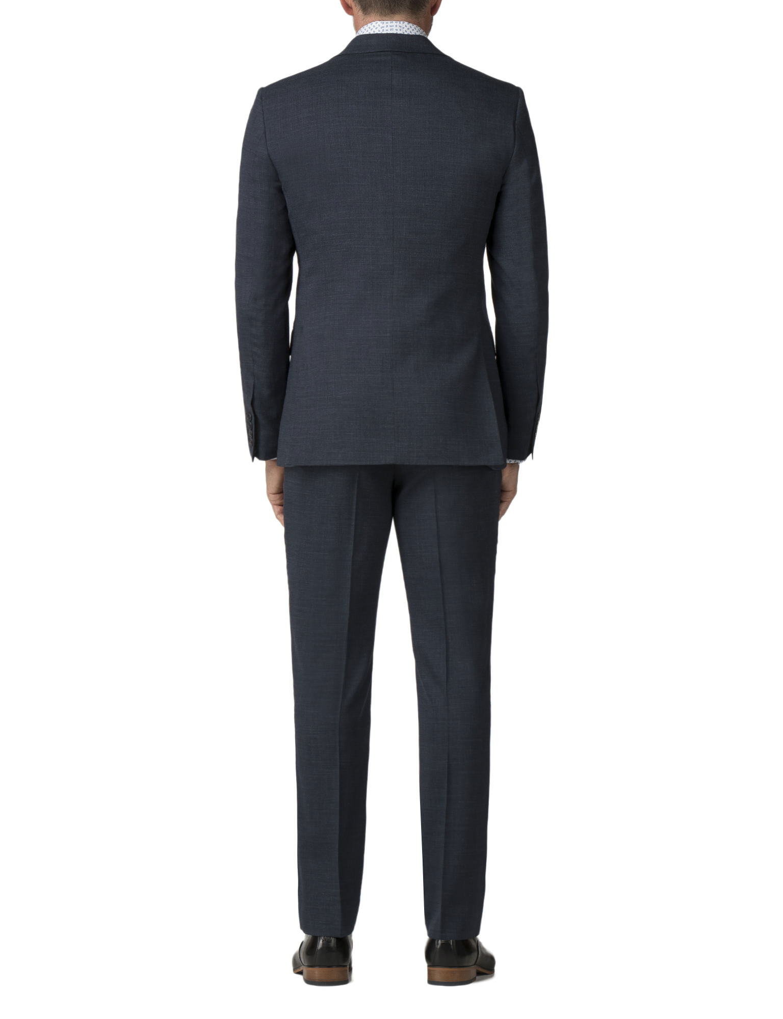 Jeff Banks Navy textured 2 button notch lapel regular fit travel suit