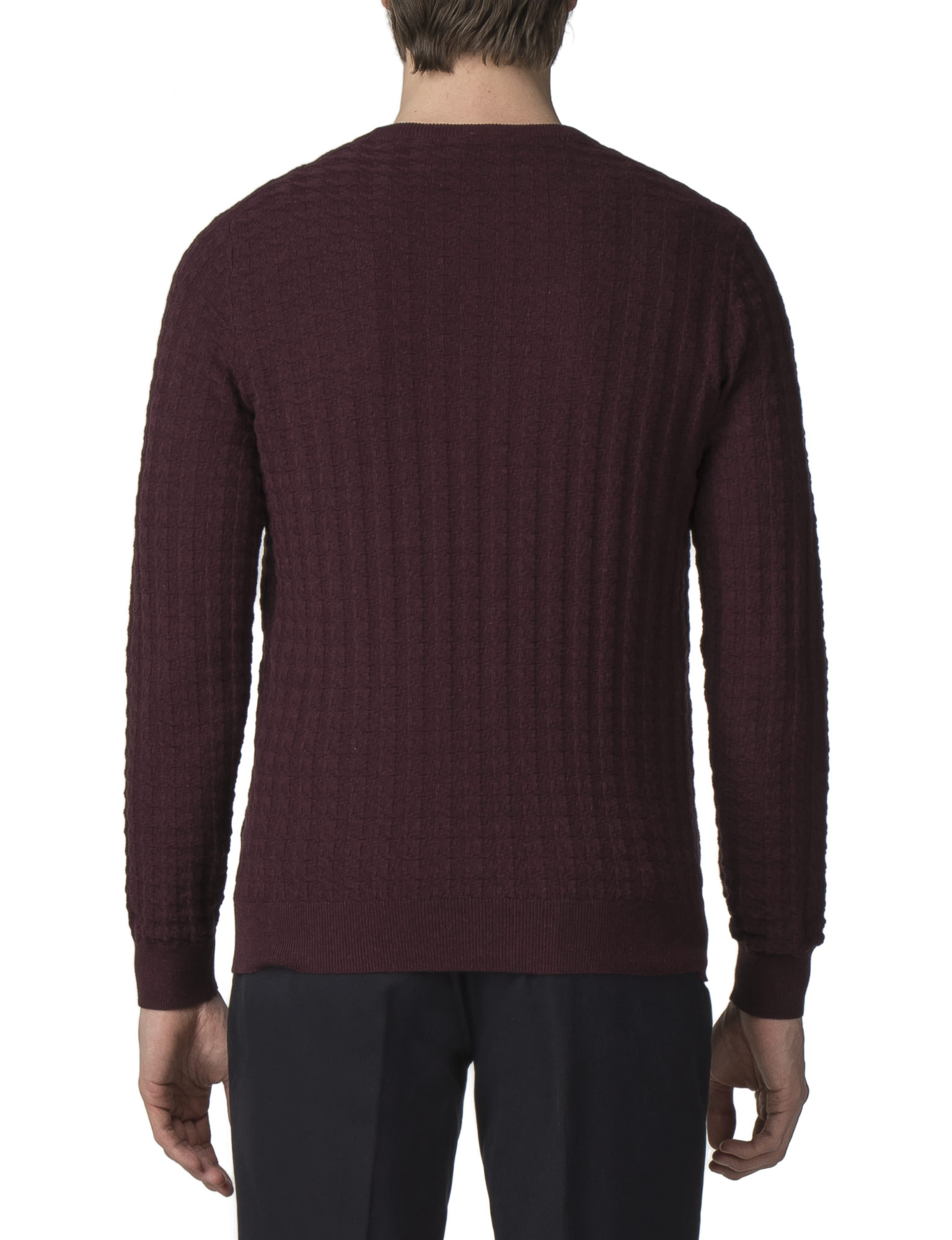Jeff Banks JEFF BANKS PLUM TEXTURED CREW NECK JUMPER ...