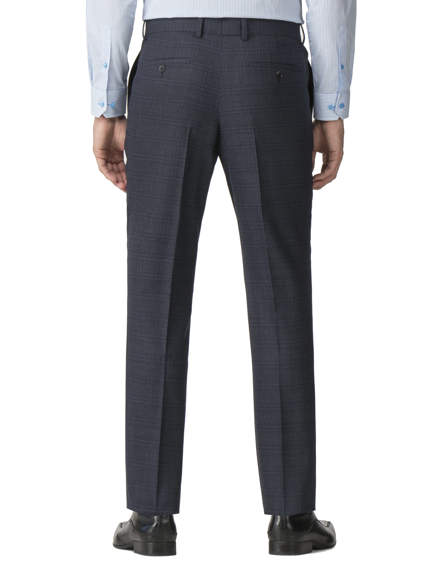 Slim Stretch Check Tailored Pant - Blue Check | Suit Pants | Politix