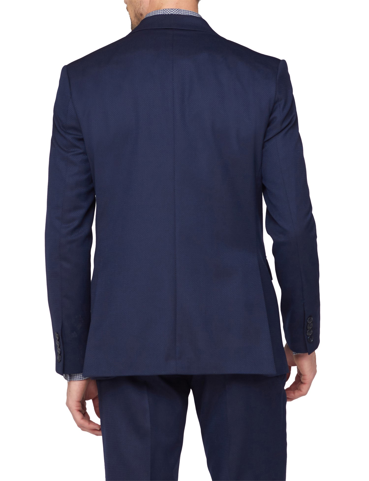 Navy Jacquard Pattern Regular Fit Suit | Jeff Banks Online