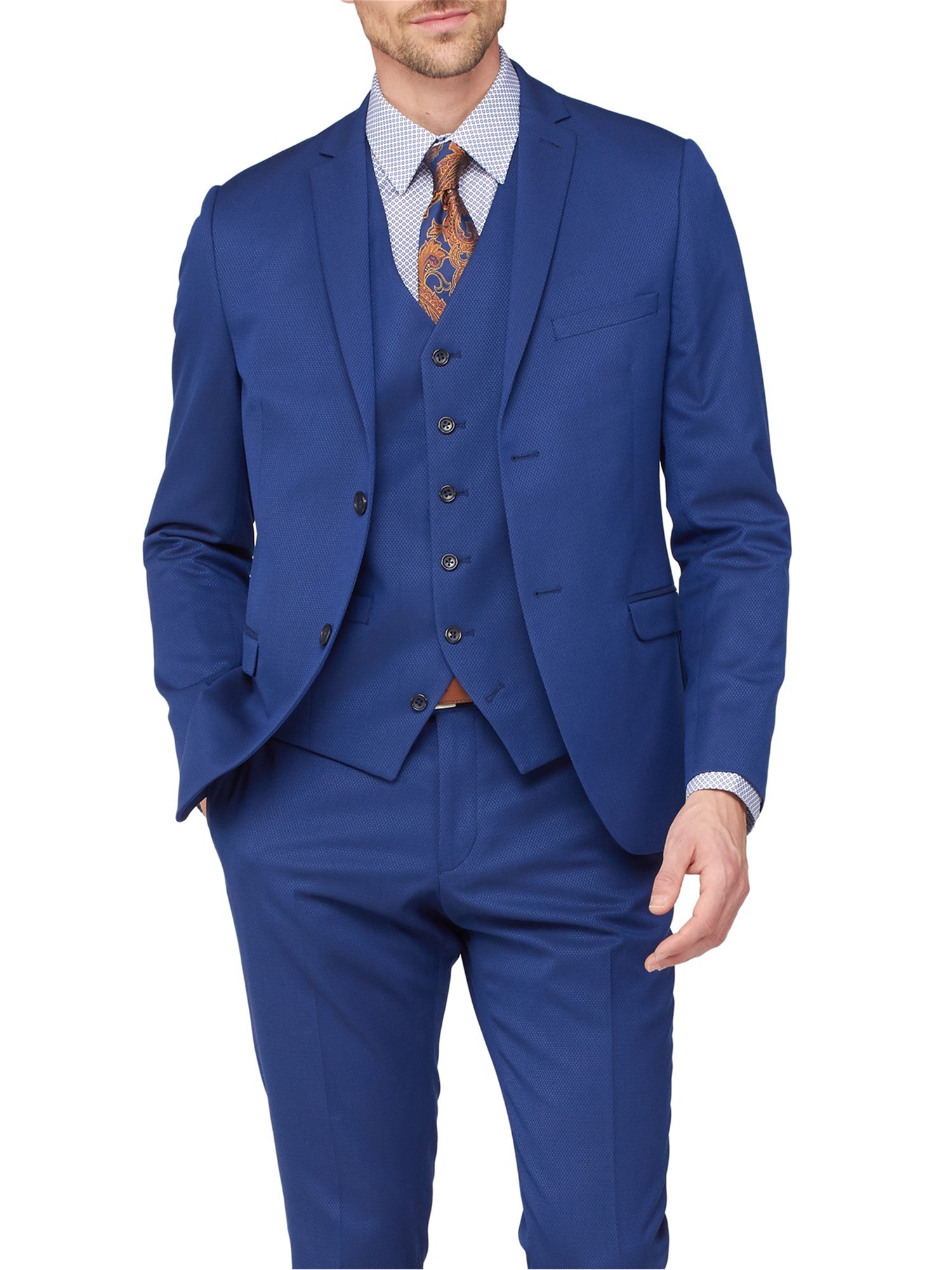 slim fit blue blazer