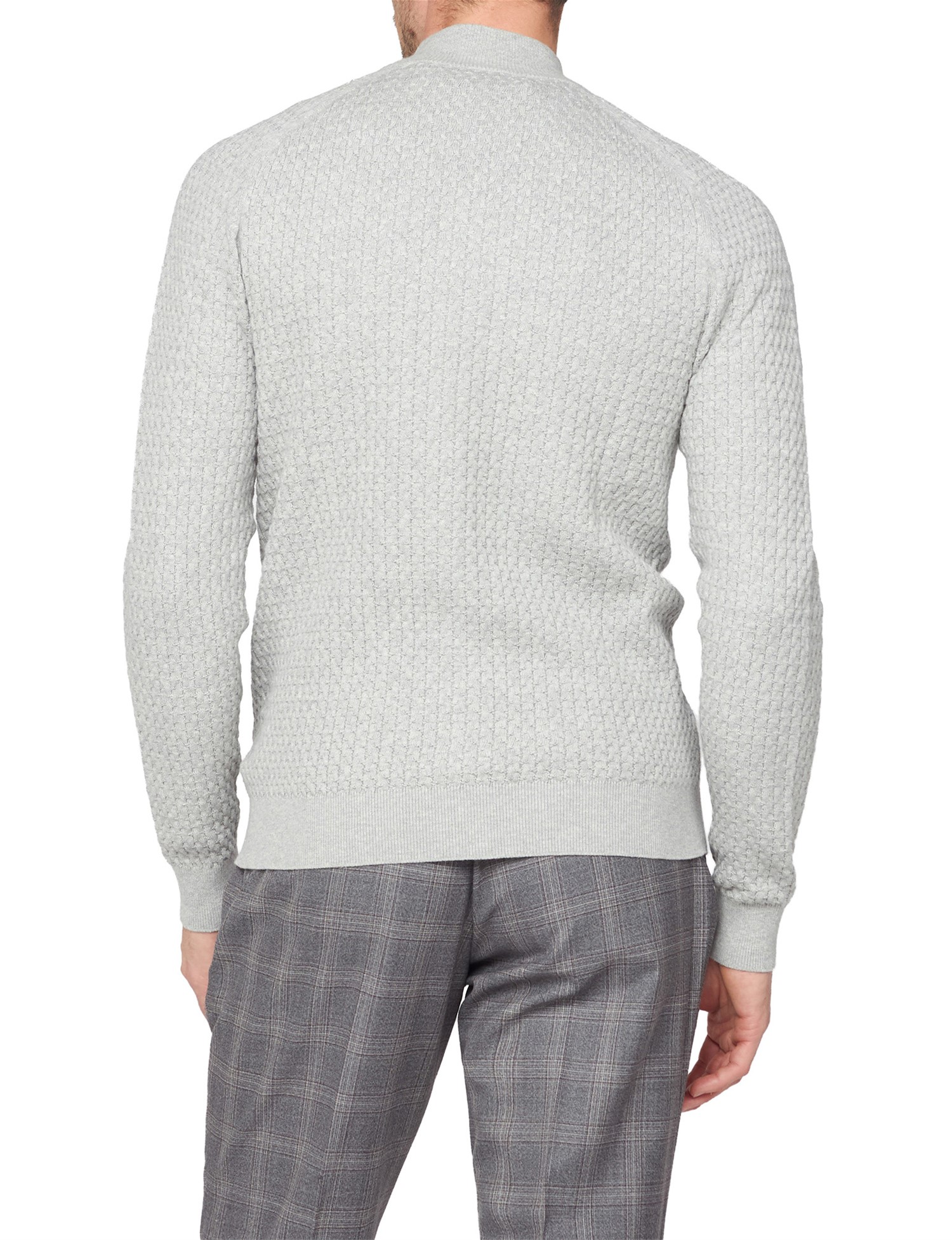 Jeff Banks Grey Cable Knit Zip Through- currently unavailable | Jeff Banks