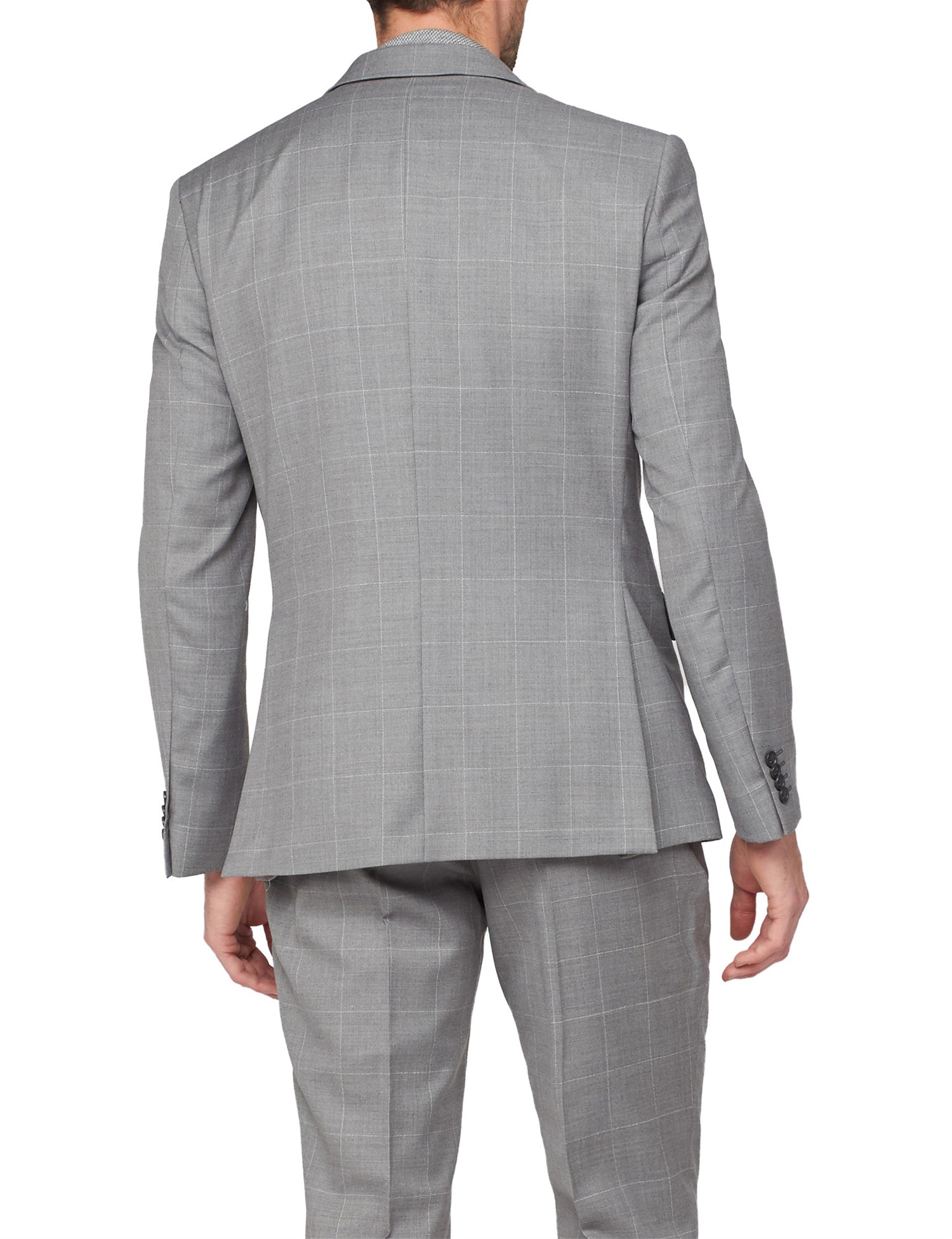 textured check suit blazer