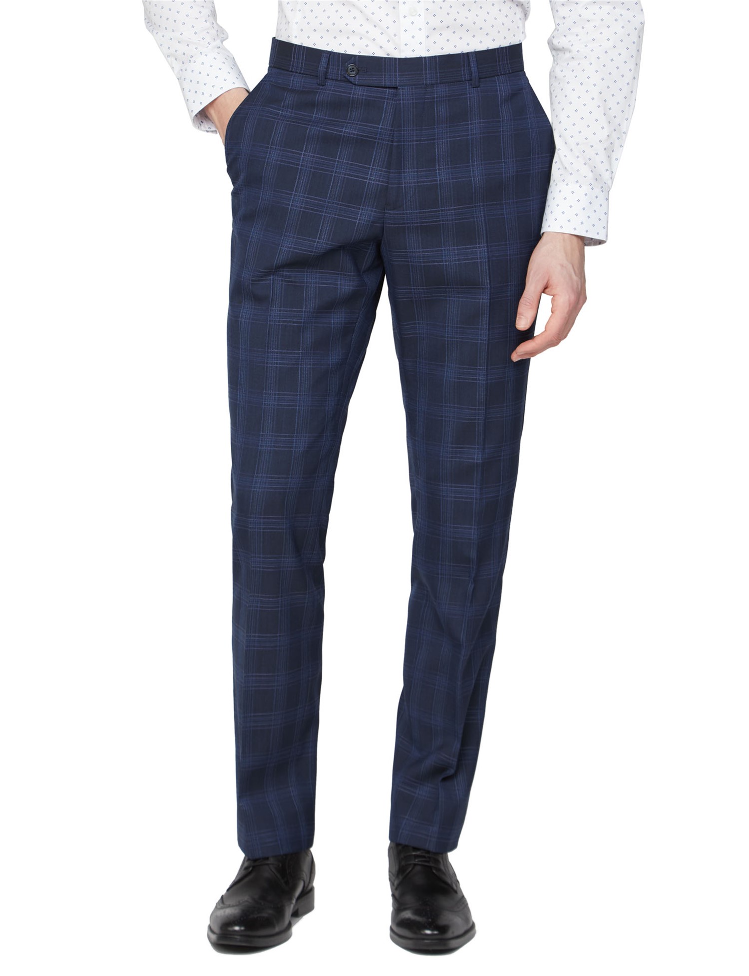 Jeff Banks NAVY CHECK SOHO TROUSERS- currently unavailable | Jeff Banks