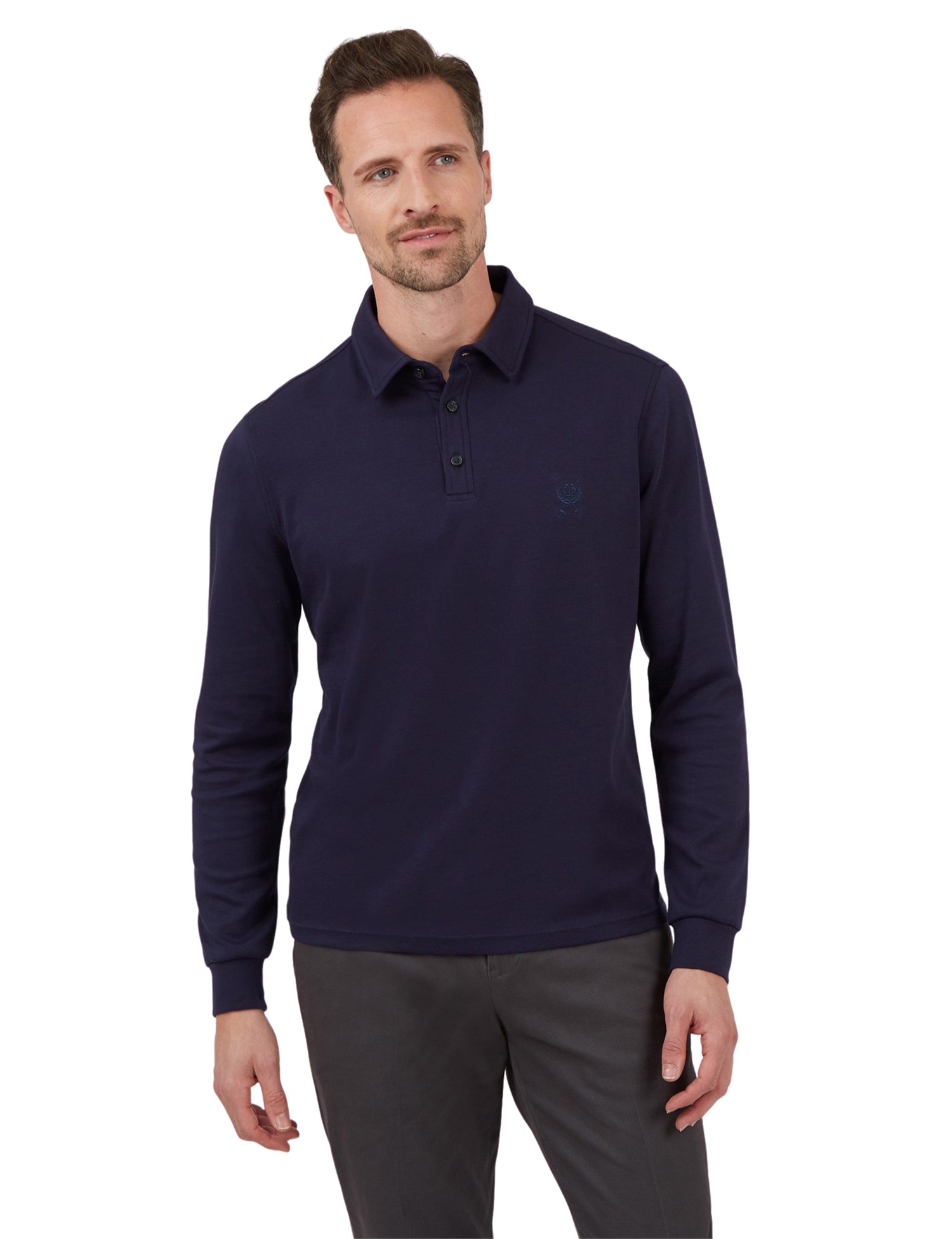 heavy cotton long sleeve polo shirts