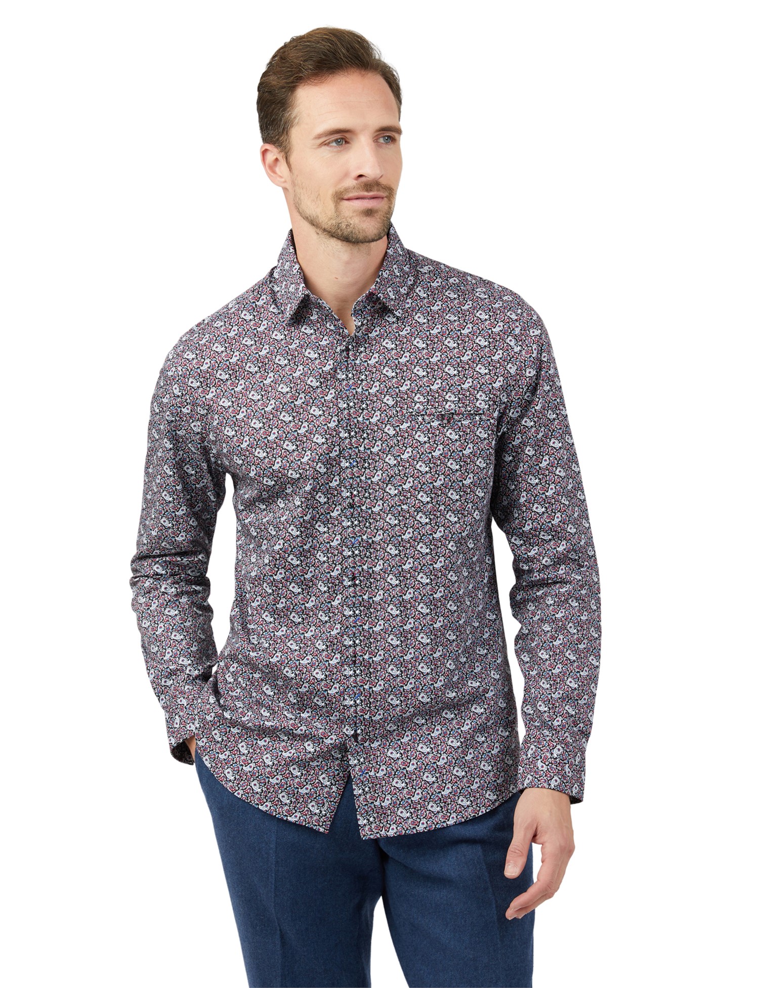 colour print shirt