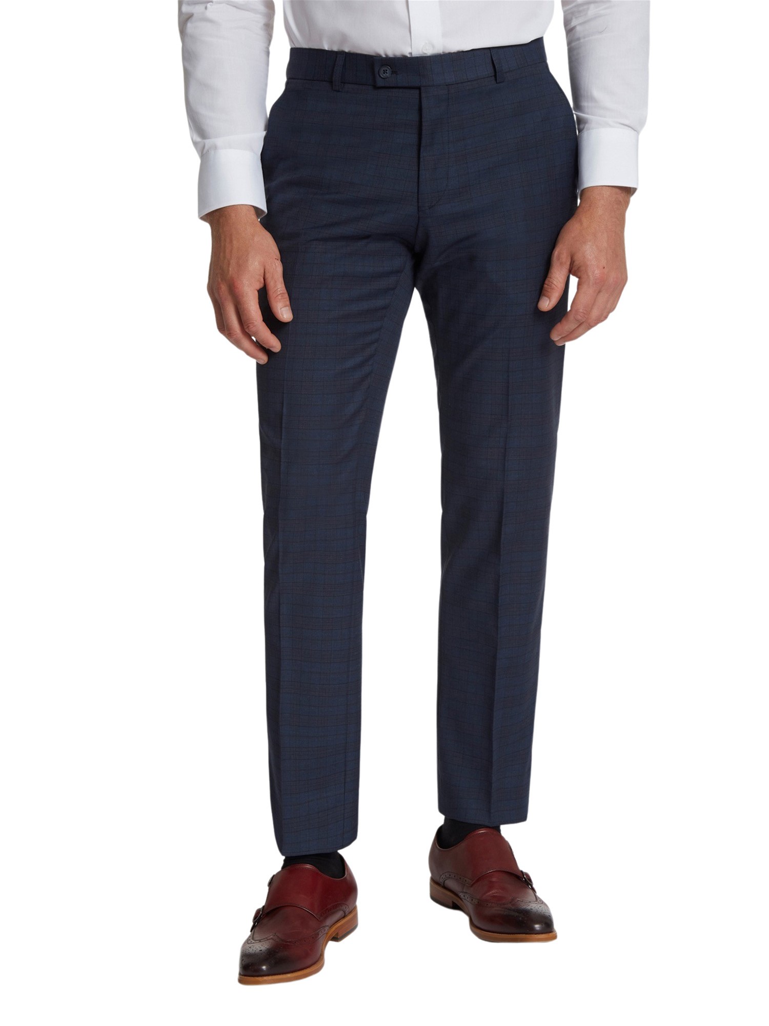 Jeff Banks Blue Check Soho Trouser 40R Blue