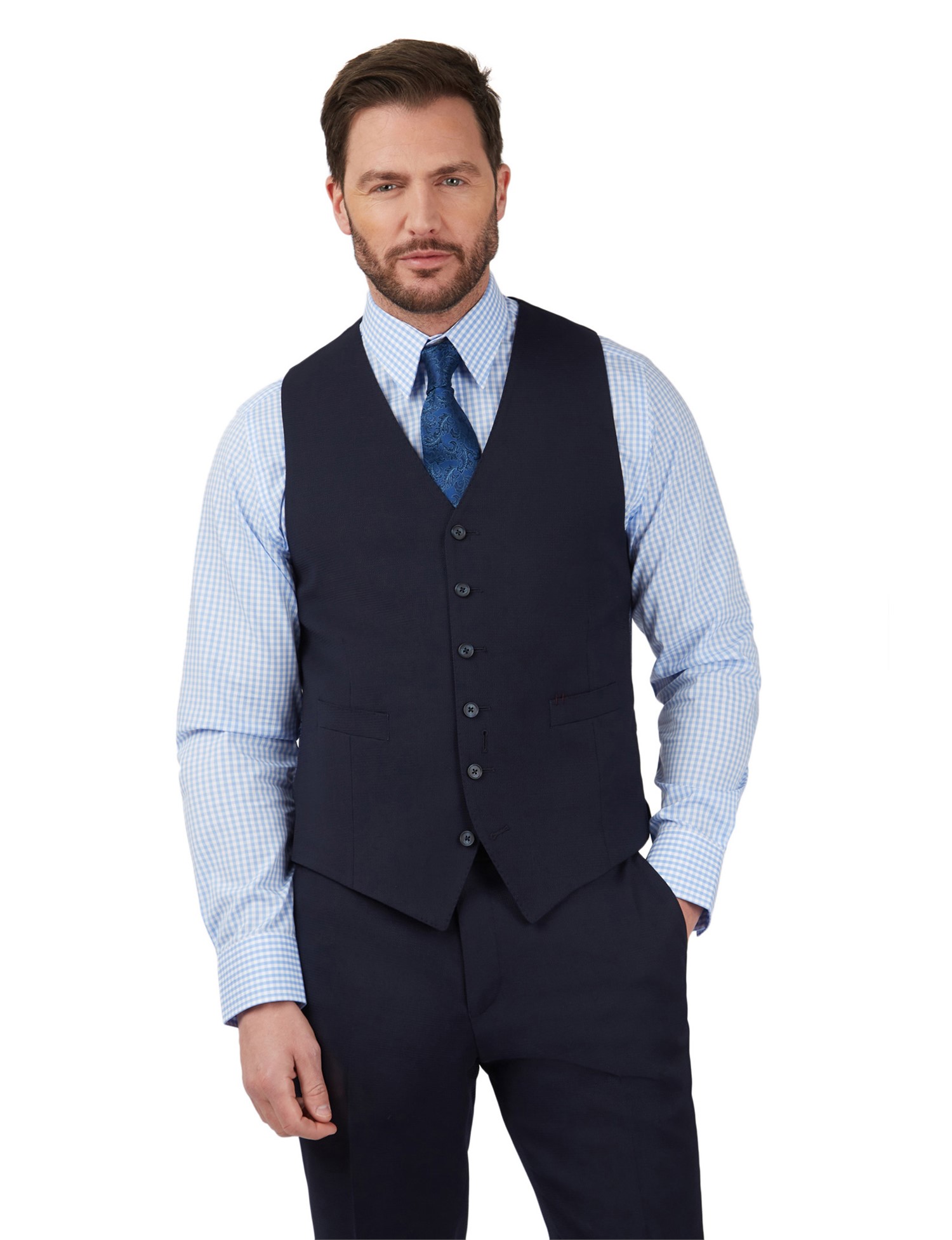 jeff banks navy crepe weave soho suit waistcoat 38r navy