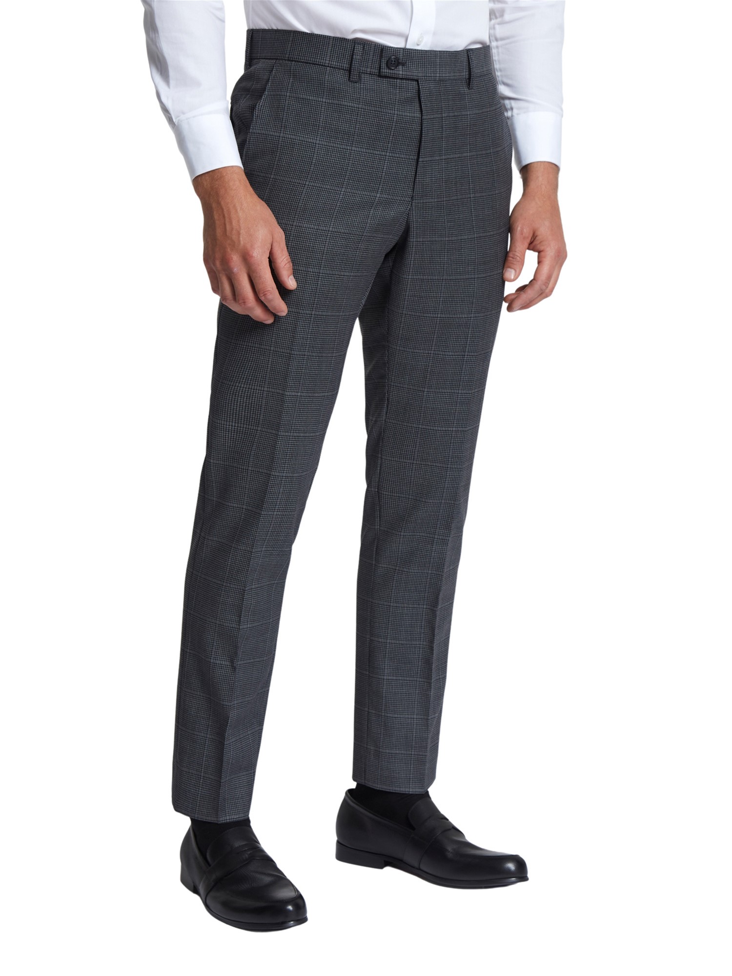 Jeff Banks Grey Check Performance Trouser 30R Grey