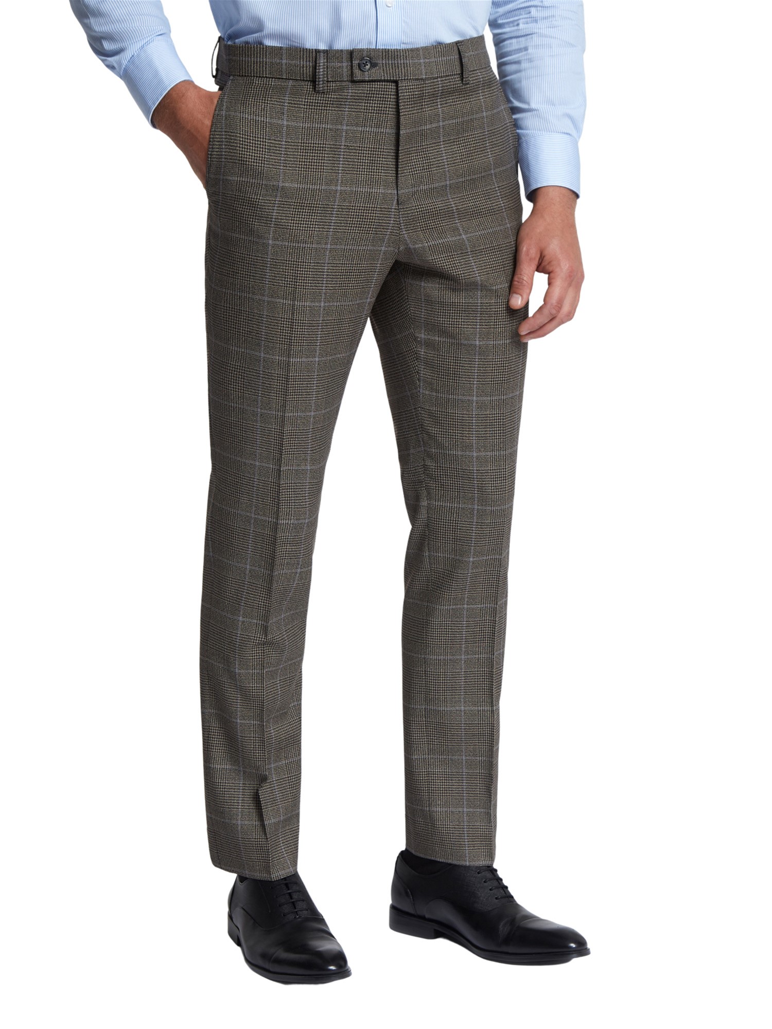 Jeff Banks Grey Blue Check Ivy League Trousers 36R Grey