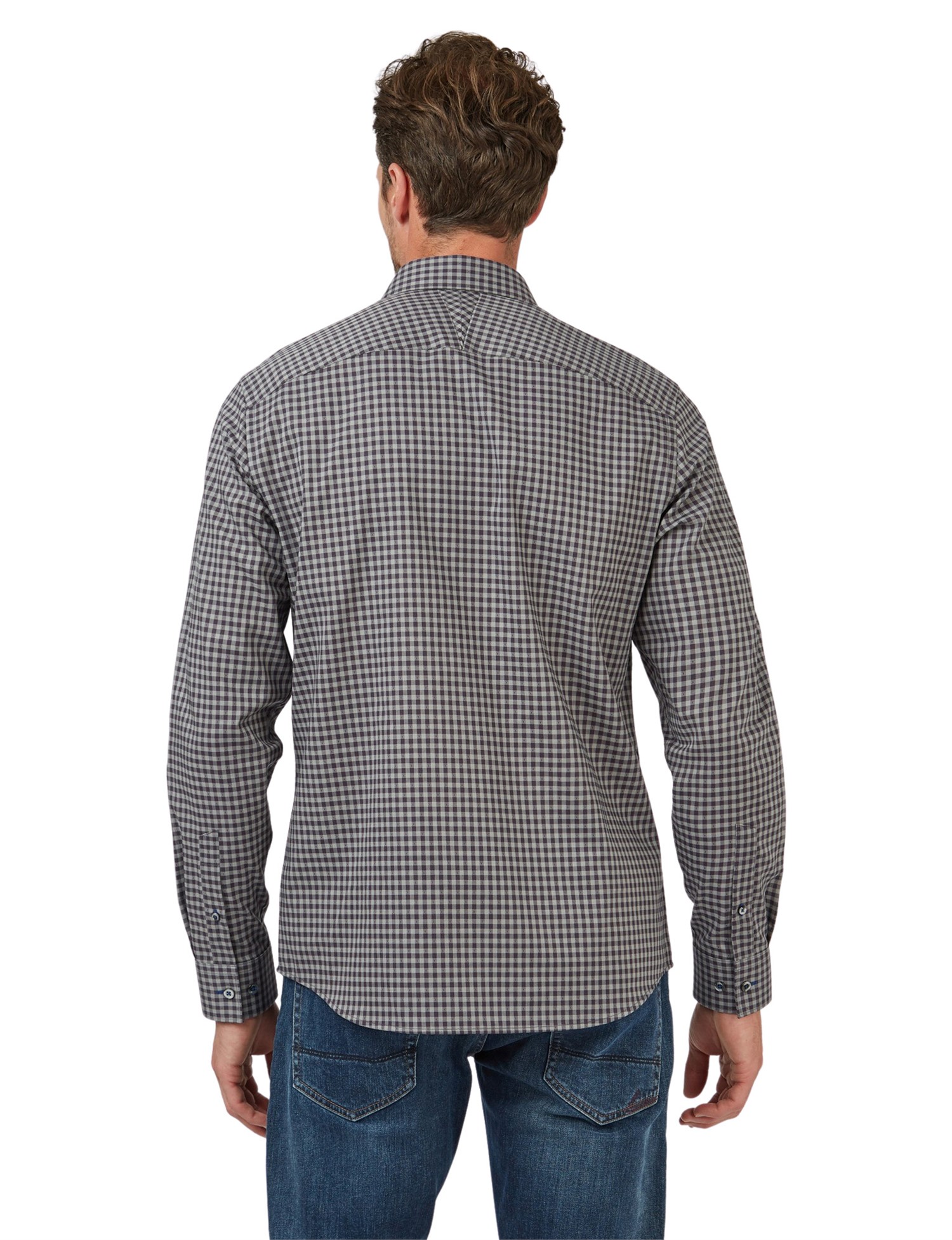 dark grey check shirt