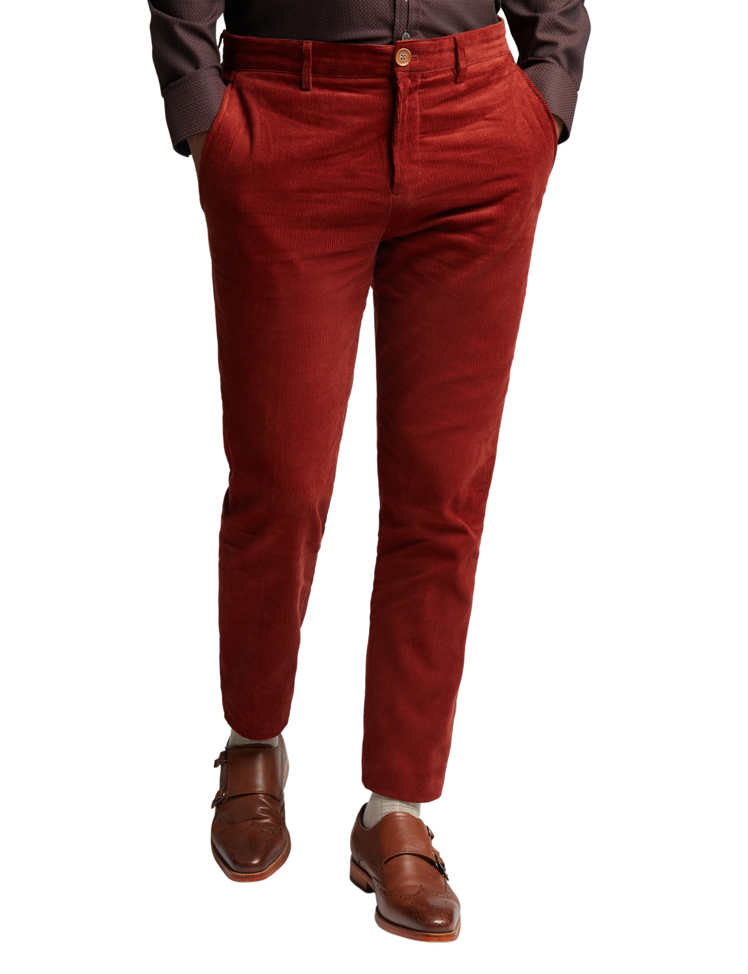 Jeff Banks Cord Trousers 36L Rust