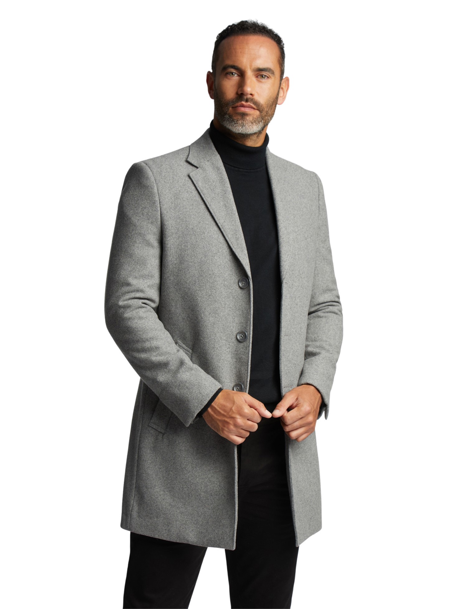 Jeff Banks Grey Overcoat 44R Grey