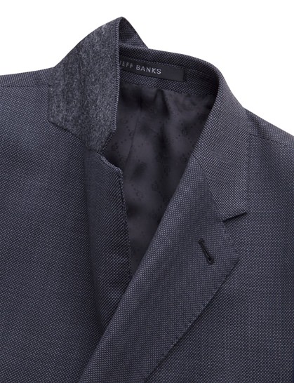 Men's Grey Hopsack Two Piece Suit | Jeff Banks