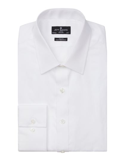 Men's White Single Cuff Slim Fit Shirt | Jeff Banks