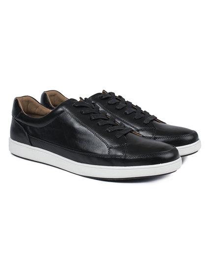 black leather smart trainers