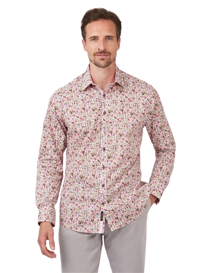 Jeff Banks, Men's Wine Floral Print Shirt